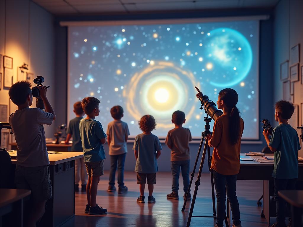 Taller interactivo de astronomía con estudiantes